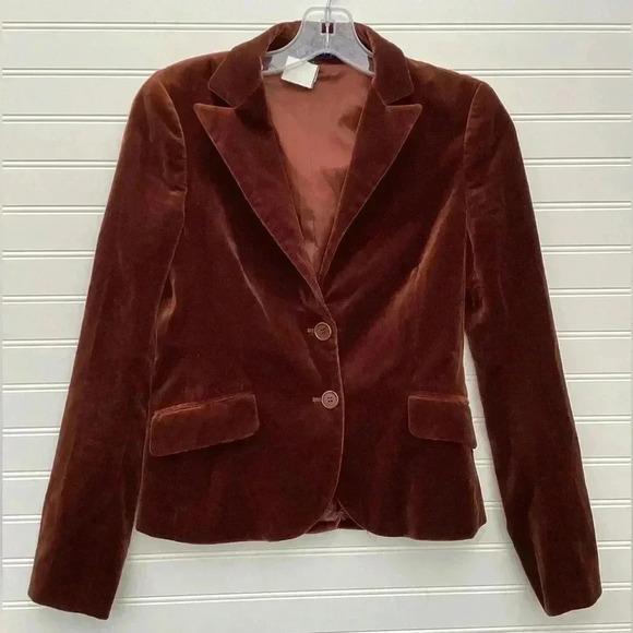 Theory Size 2 Tan Velour Fabric Button Down Clousure Taylor Fit Stylish Blazer - Picture 9 of 9